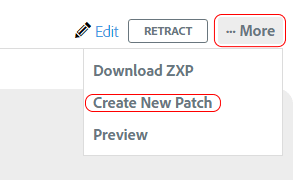 「…More」のボタンをクリックしてメニューの“Create New Patch”を選択